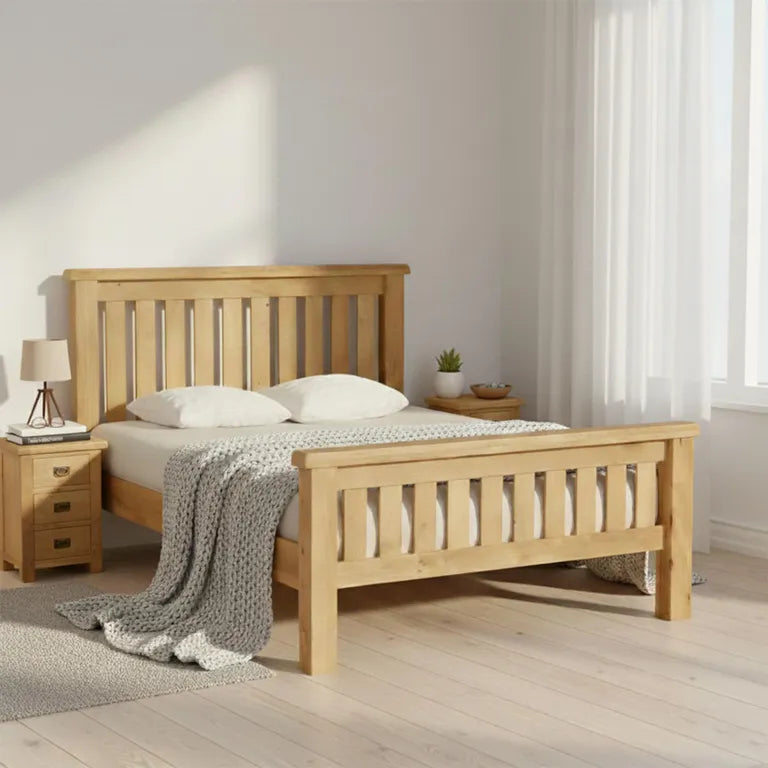 Tours Premium Slatted Bed - Oak