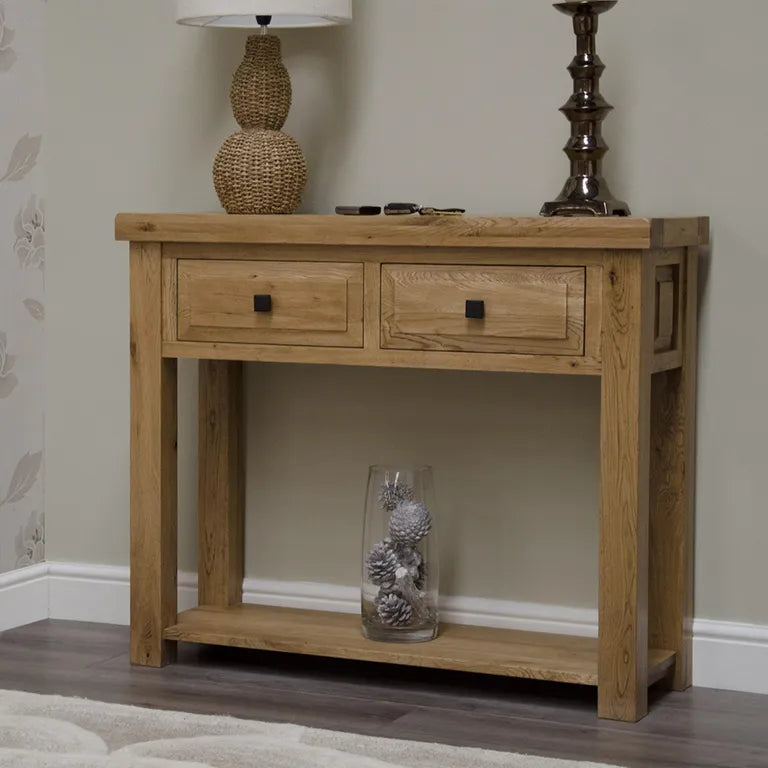 Dinan Hall Table - 2 Drawer - Oak