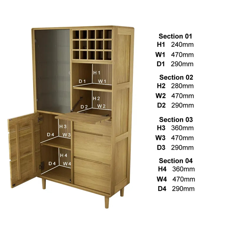 Strasbourg Drinks Cabinet - Oak