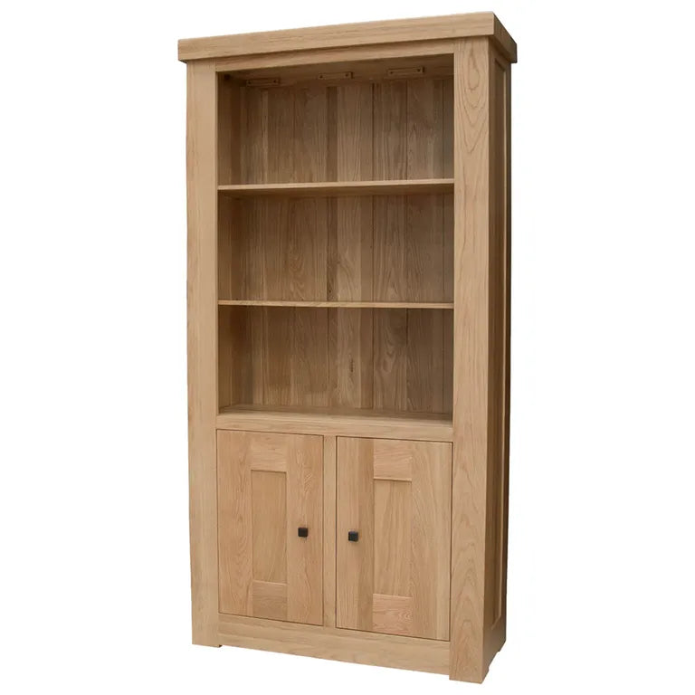 Bourges Bookcase - with Cupboard - Oak