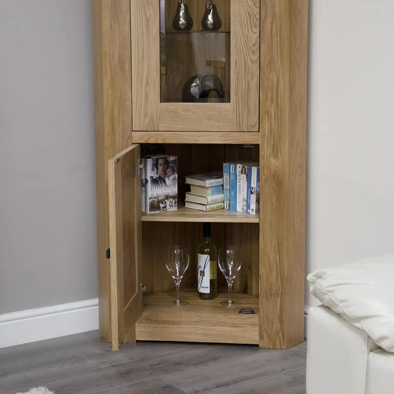 Bourges Display Unit - 2 Door - Corner - Oak
