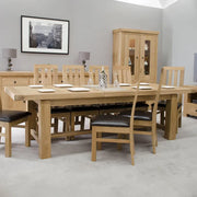 Bourges Extending Dining Table - 8-12 Seater - 220cm-320cm - Grand - Oak