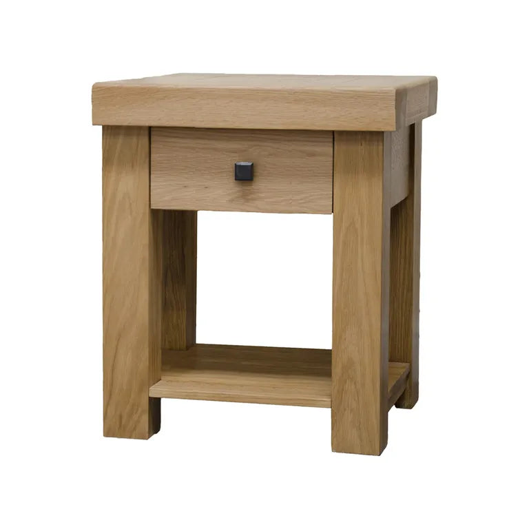 Bourges Lamp Table - 1 Drawer - Square - Oak