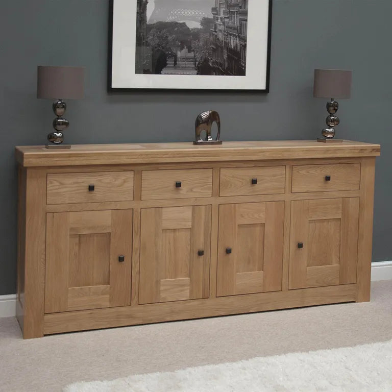 Bourges Sideboard - 4 Door - Extra Large - 210cm - Oak