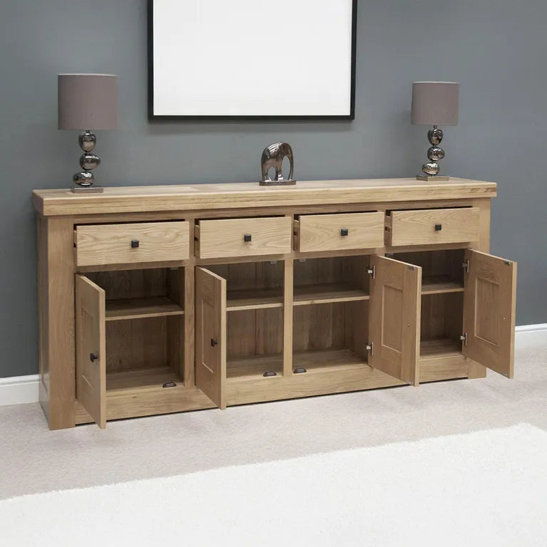 Bourges Sideboard - 4 Door - Extra Large - 210cm - Oak