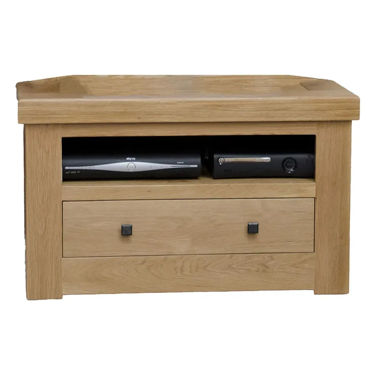 Bourges TV Unit - 1 Drawer - Corner - Oak