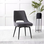 The Chair Collection Swivel Dining Chair - Graphite Velvet