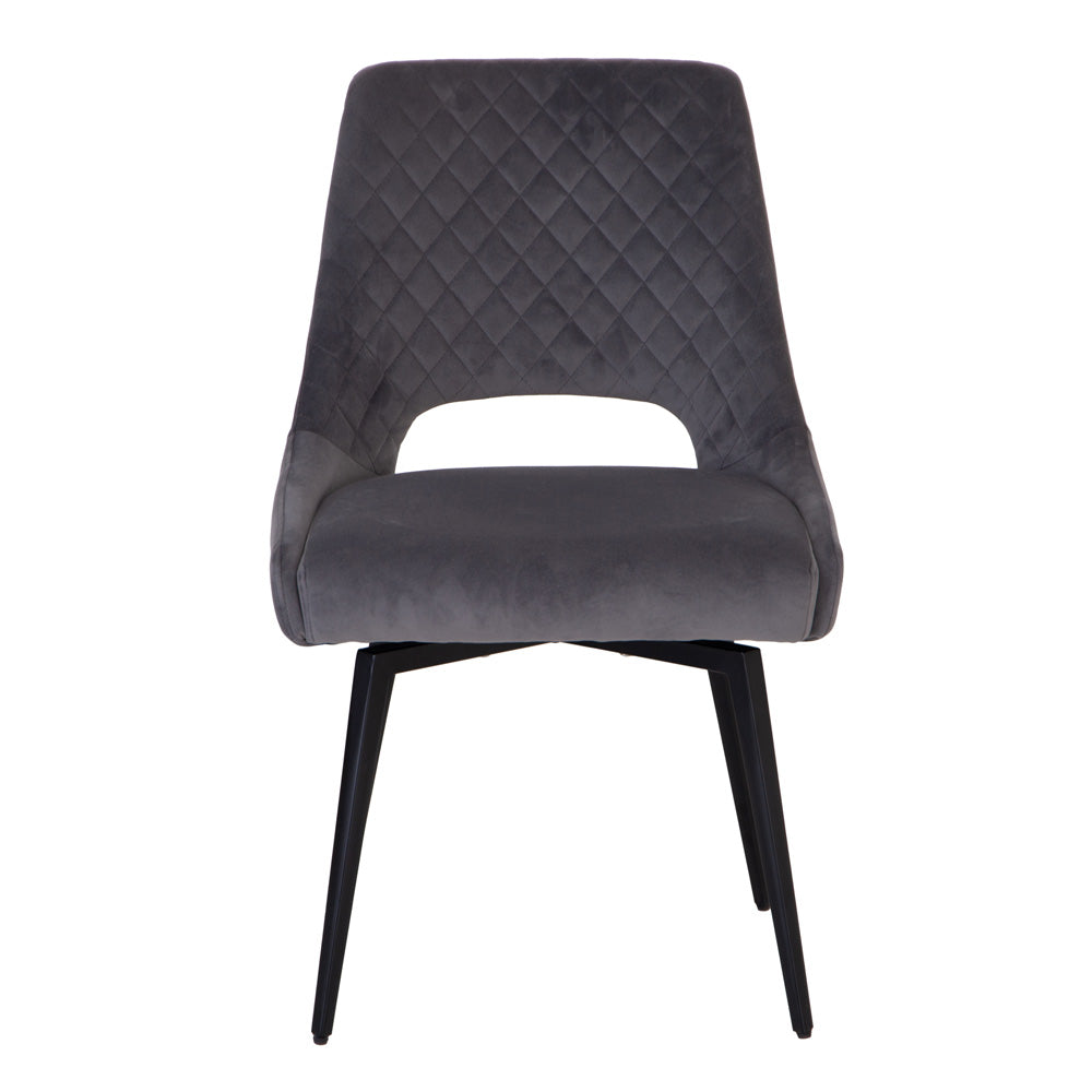 The Chair Collection Swivel Dining Chair - Graphite Velvet