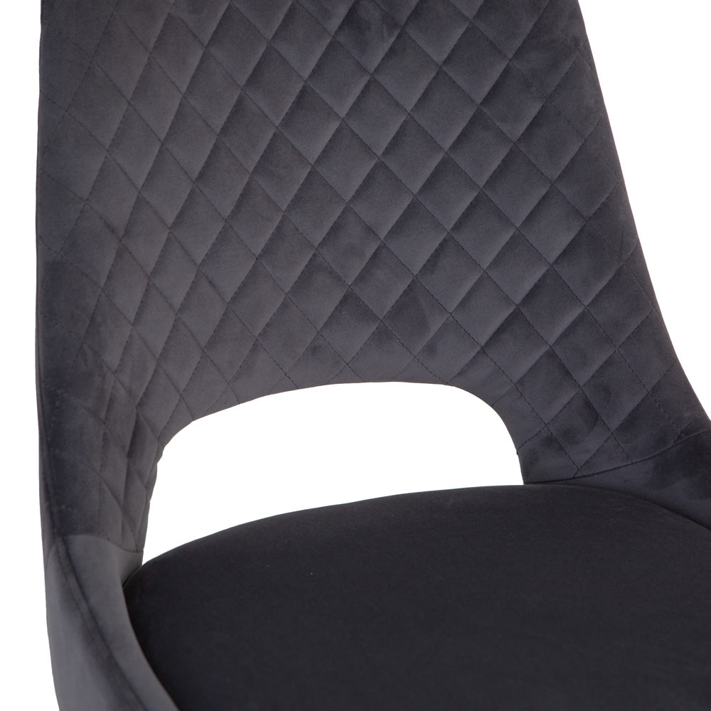 The Chair Collection Swivel Dining Chair - Graphite Velvet