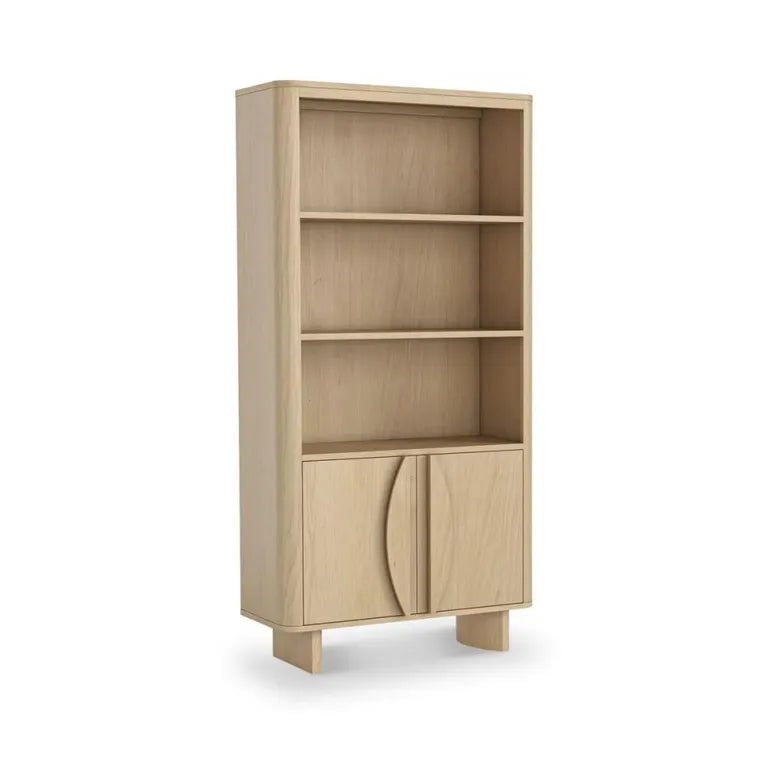 Lyon Bookcase - with Cupboard - Oak