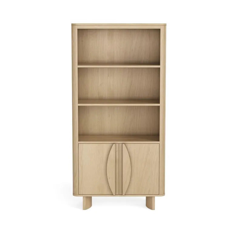 Lyon Bookcase - with Cupboard - Oak