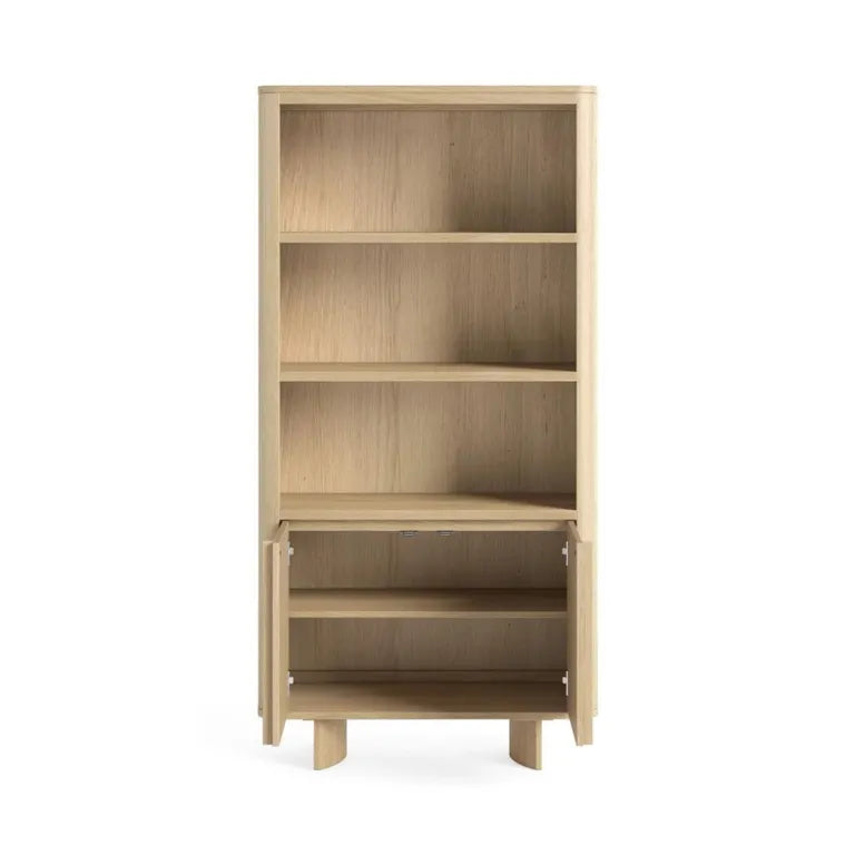 Lyon Bookcase - with Cupboard - Oak