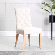 The Chair Collection Curved Button Back Dining Chair - Natural