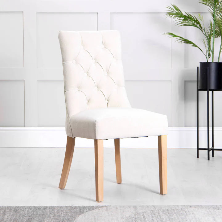 The Chair Collection Curved Button Back Dining Chair - Natural