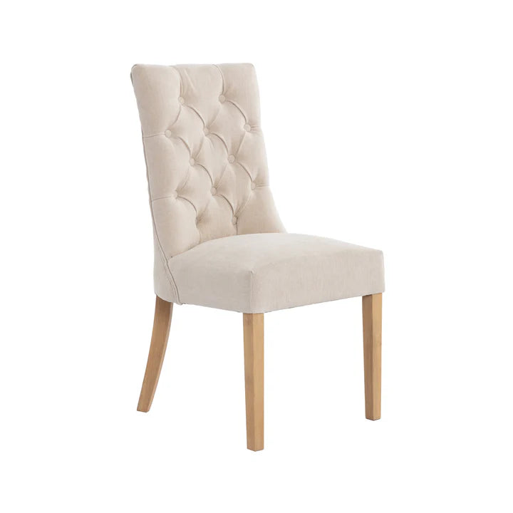 The Chair Collection Curved Button Back Dining Chair - Natural
