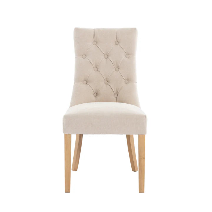 The Chair Collection Curved Button Back Dining Chair - Natural