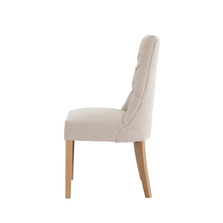 The Chair Collection Curved Button Back Dining Chair - Natural