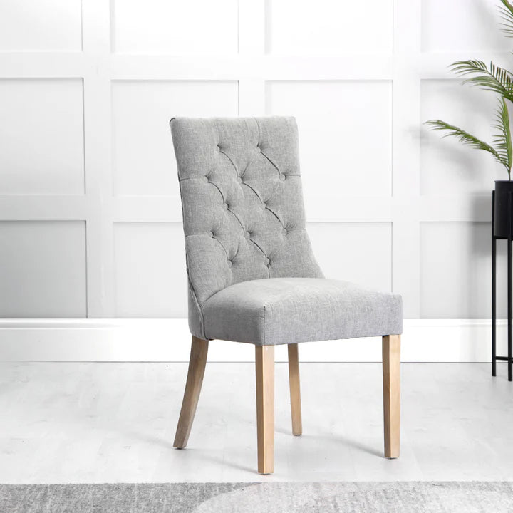 The Chair Collection Curved Button Back Dining Chair - Natural