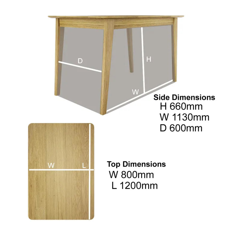 Strasbourg Dining Table - 4 Seater - 120cm - Oak