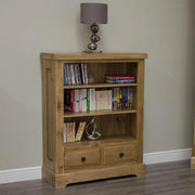 Dinan Bookcase - 2 Drawer - Small - Oak