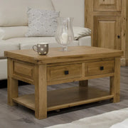 Dinan Coffee Table - 2 Drawer - Oak