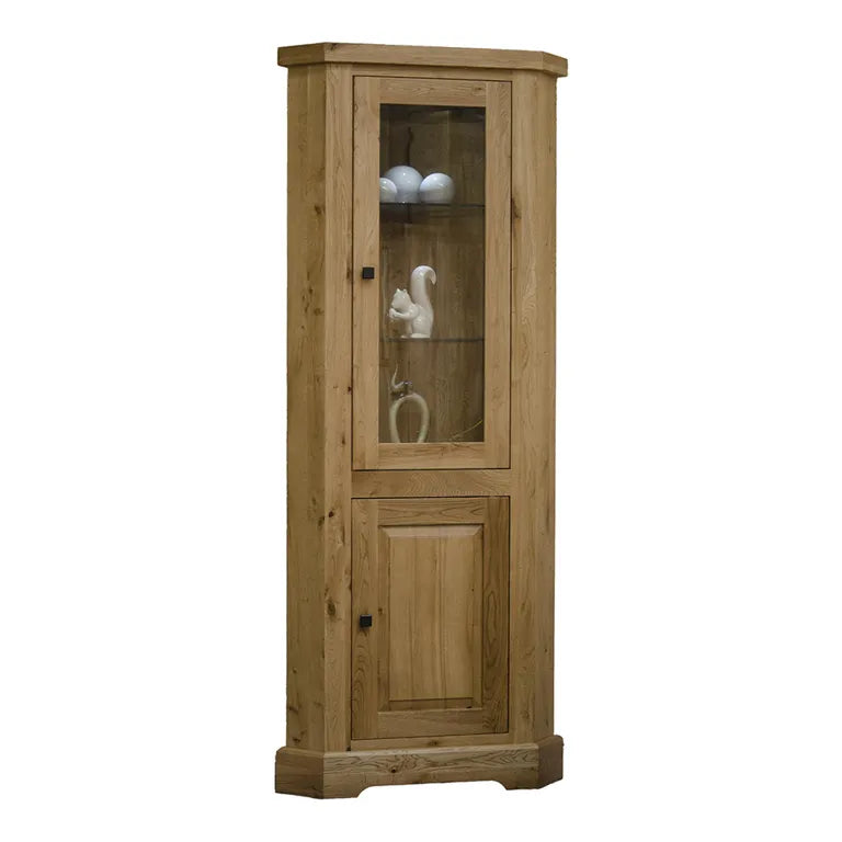 Dinan Corner Display Unit - 2 Door - Oak