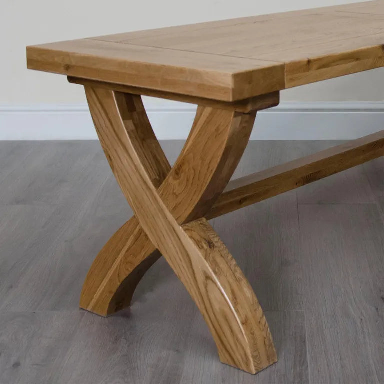 Dinan Dining Bench - Cross Leg - Oak