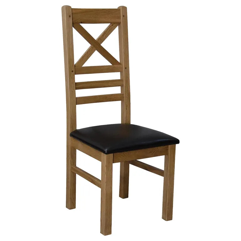 Dinan Dining Chair - Set of 2 - Cross Back - Oak