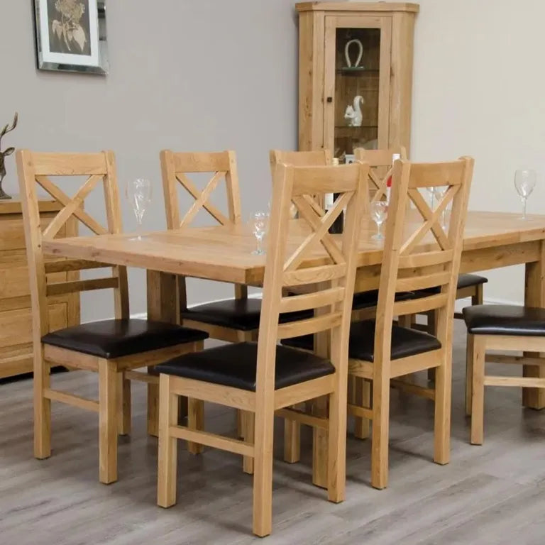 Dinan Dining Chair - Set of 2 - Cross Back - Oak