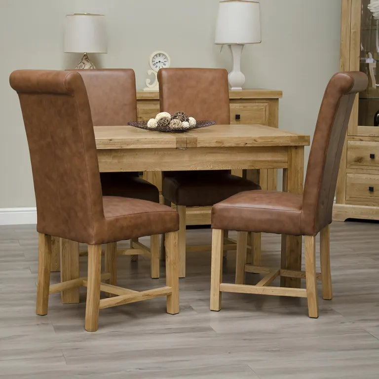 Dinan Extending Dining Table - 4-6 Seater - 122cm-167cm - Butterfly - Oak