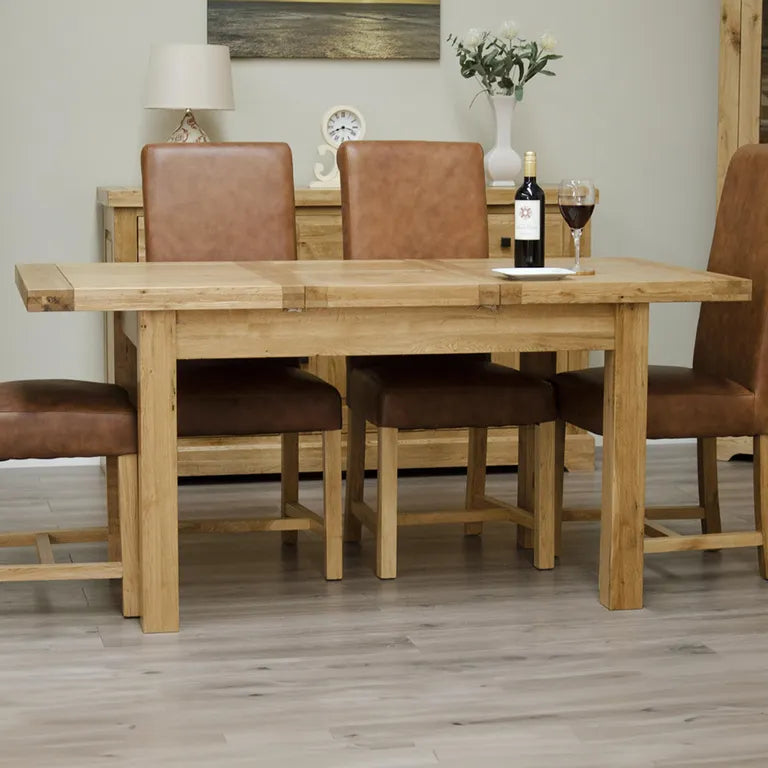 Dinan Extending Dining Table - 4-6 Seater - 122cm-167cm - Butterfly - Oak