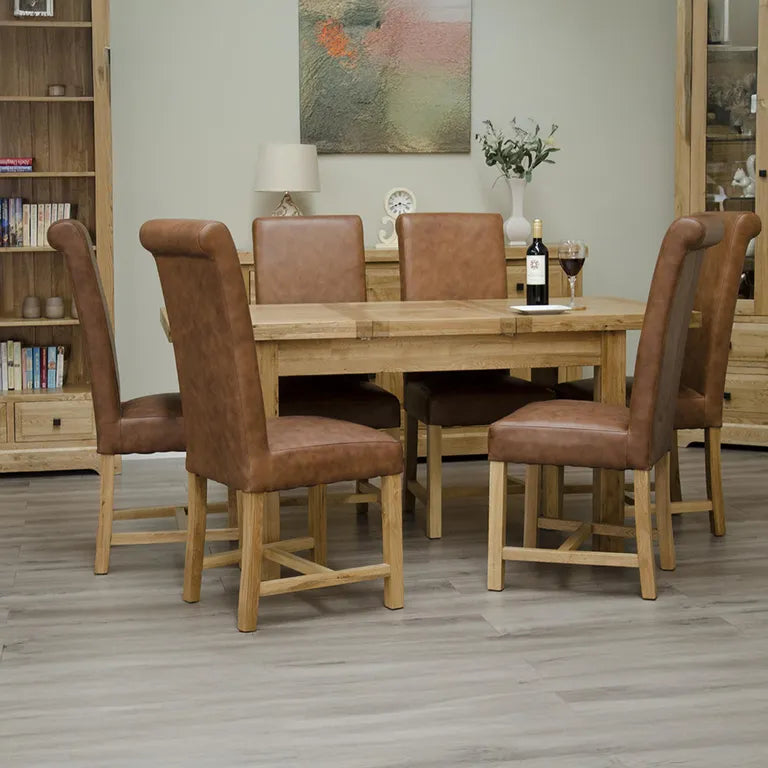 Dinan Extending Dining Table - 4-6 Seater - 122cm-167cm - Butterfly - Oak