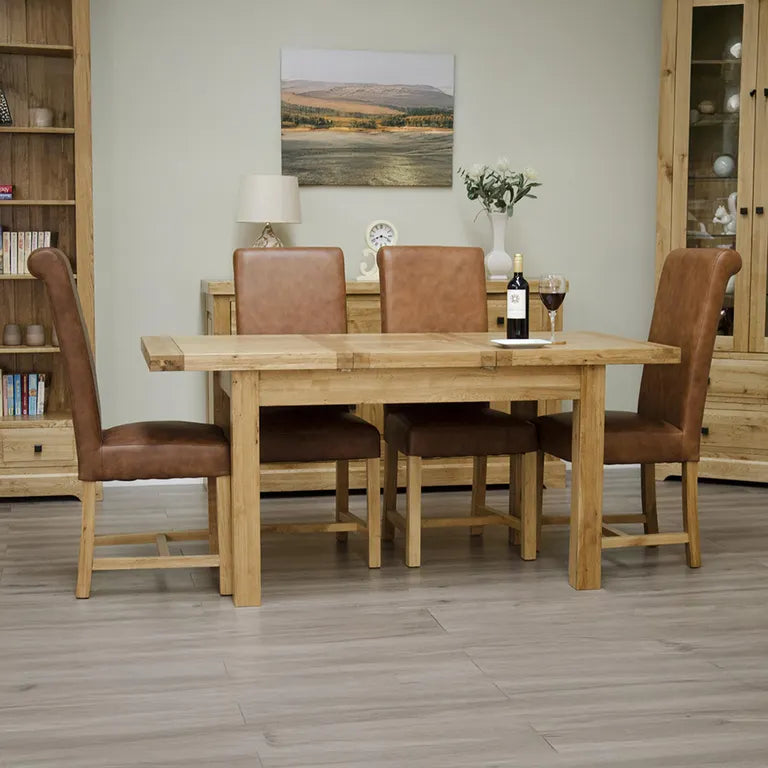 Dinan Extending Dining Table - 4-6 Seater - 122cm-167cm - Butterfly - Oak