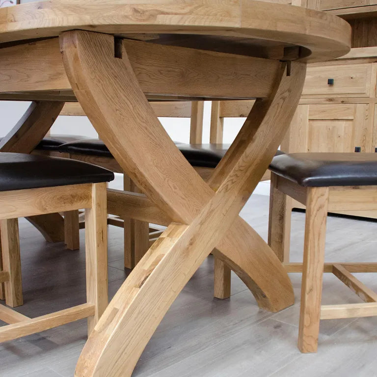 Dinan Extending Dining Table - 6-10 Seater - 180cm-260cm - Oval - Oak
