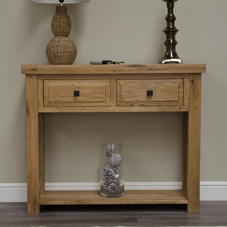 Dinan Hall Table - 2 Drawer - Oak