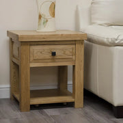 Dinan Lamp Table - 1 Drawer - Oak