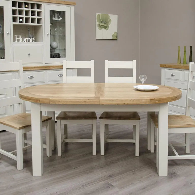 Provins Oval Extending Dining Table - 6-10 Seater - 167cm-247cm