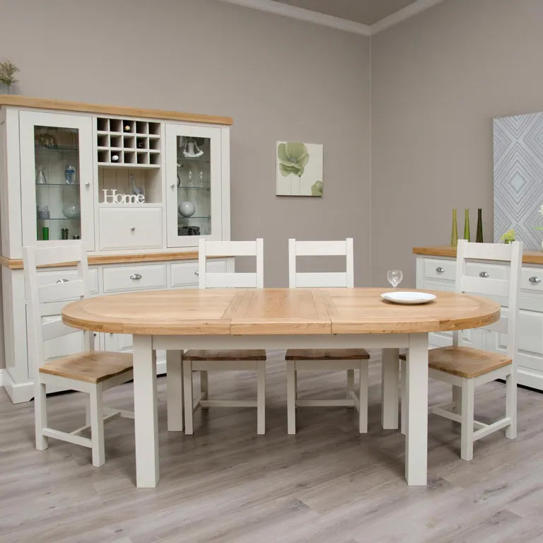 Provins Oval Extending Dining Table - 6-10 Seater - 167cm-247cm