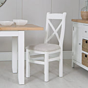 Evreux Cross Back Chair Fabric Seat