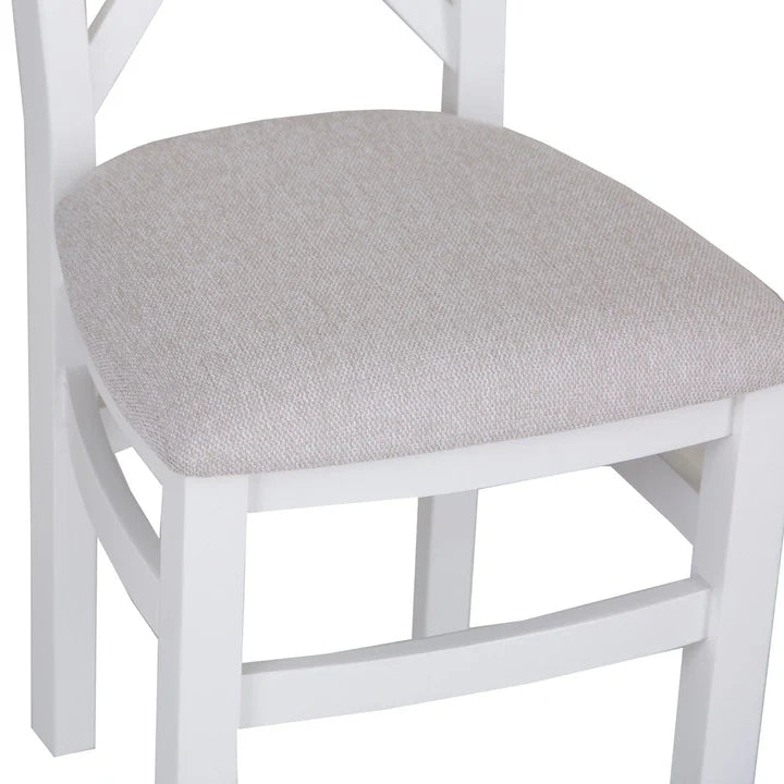 Evreux Cross Back Chair Fabric Seat
