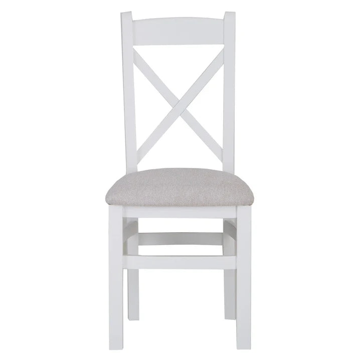 Evreux Cross Back Chair Fabric Seat