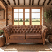 Chambery Granby Tan Leather 2 Seater Sofa