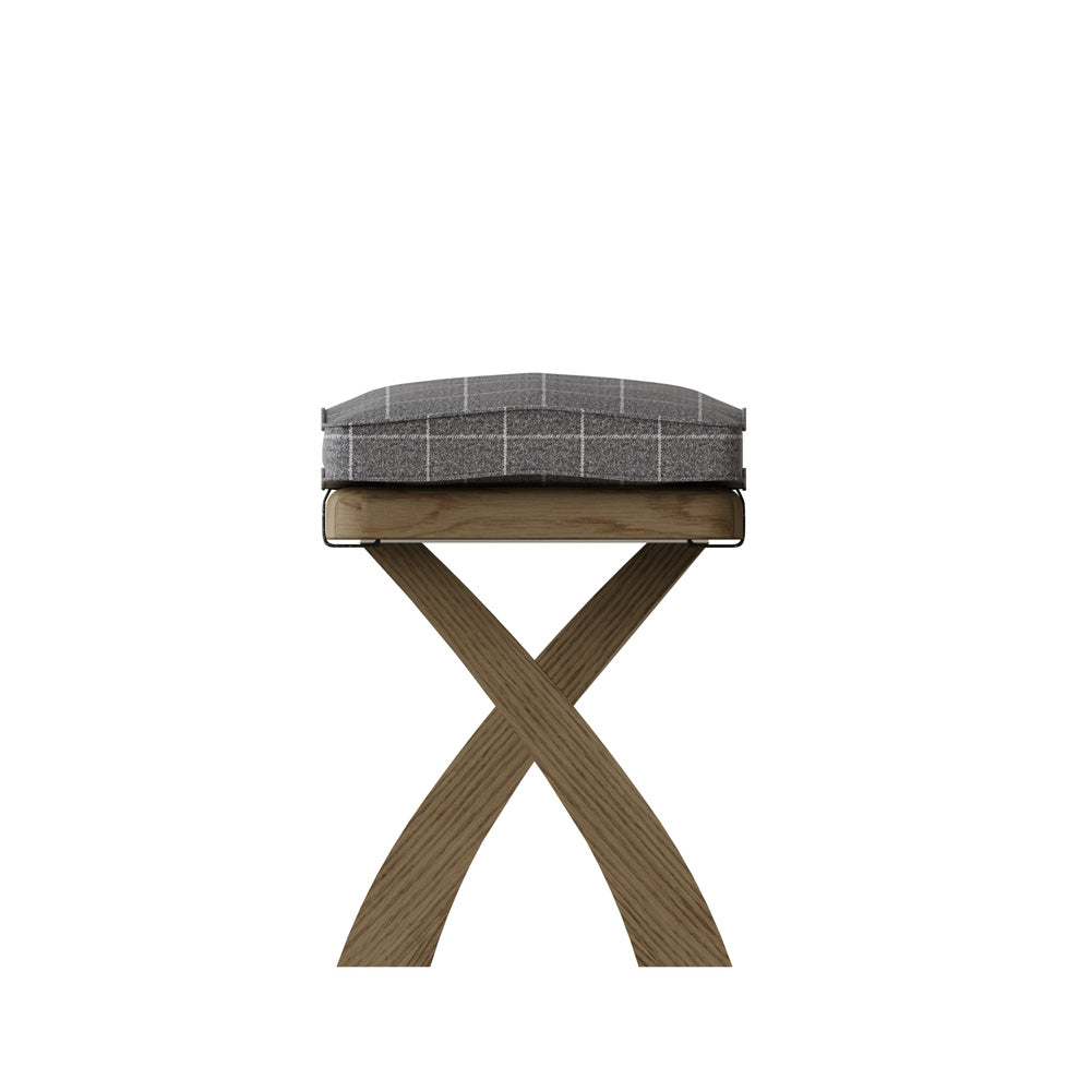 2.0m Bench Cushion Grey Check