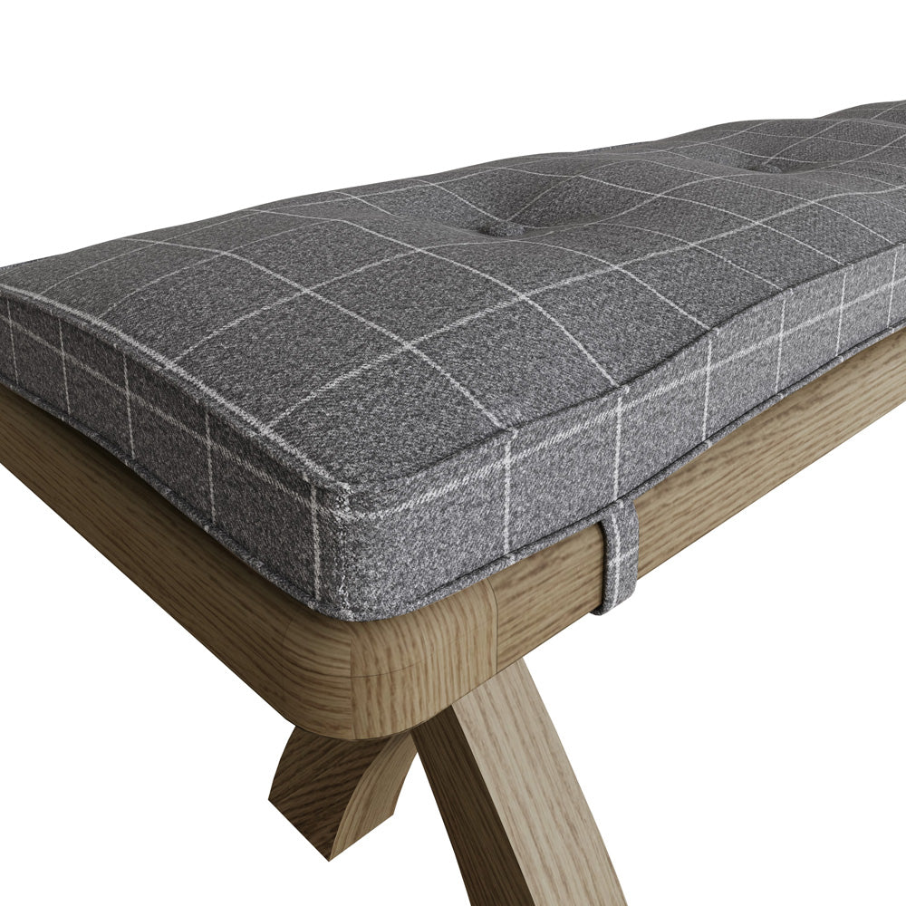 2.0m Bench Cushion Grey Check