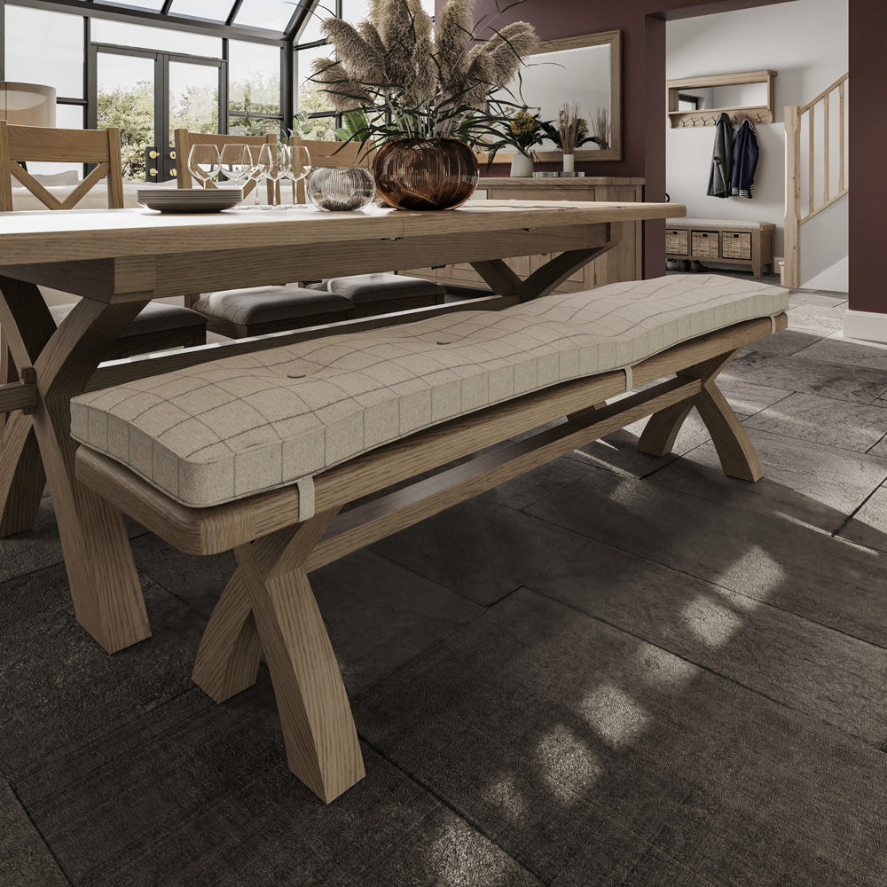 Caen 2.0m Bench Cushion Natural Check