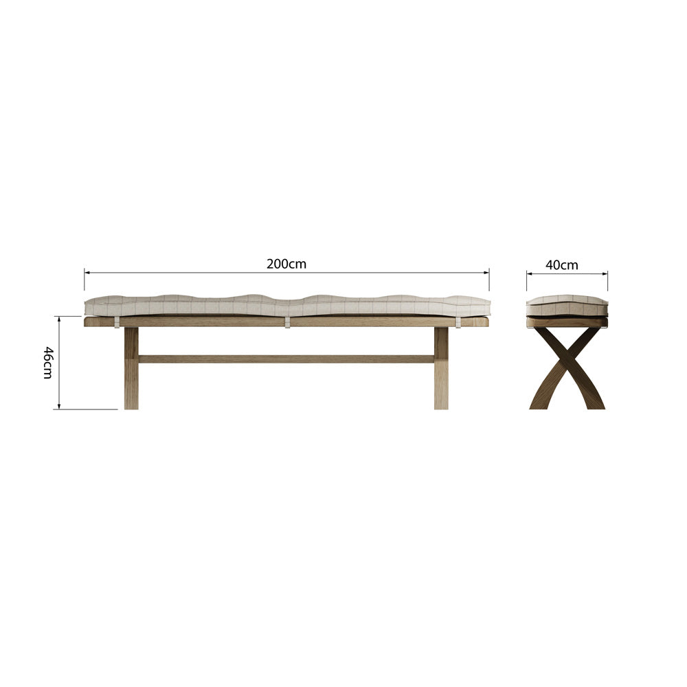 Caen 2.0m Cross Leg Bench