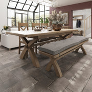 2.0m Bench Cushion Grey Check