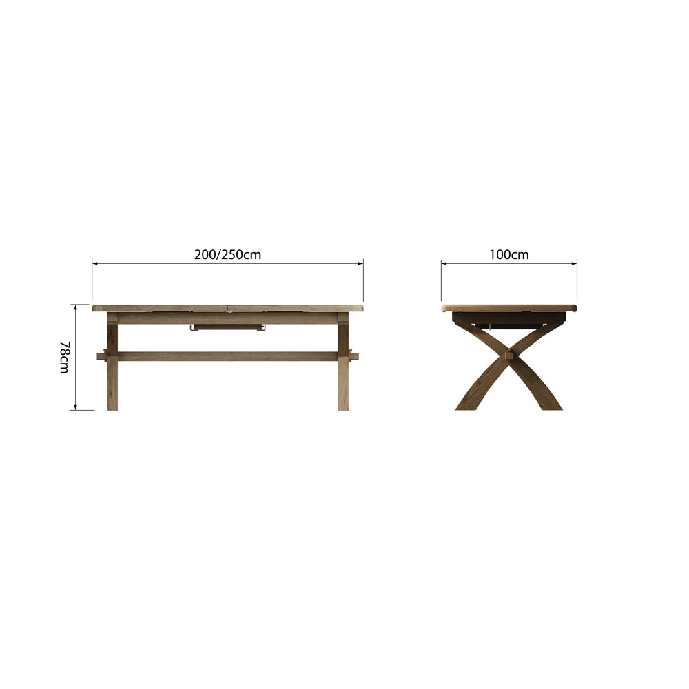 Caen 2.0m Cross Leg Dining Table