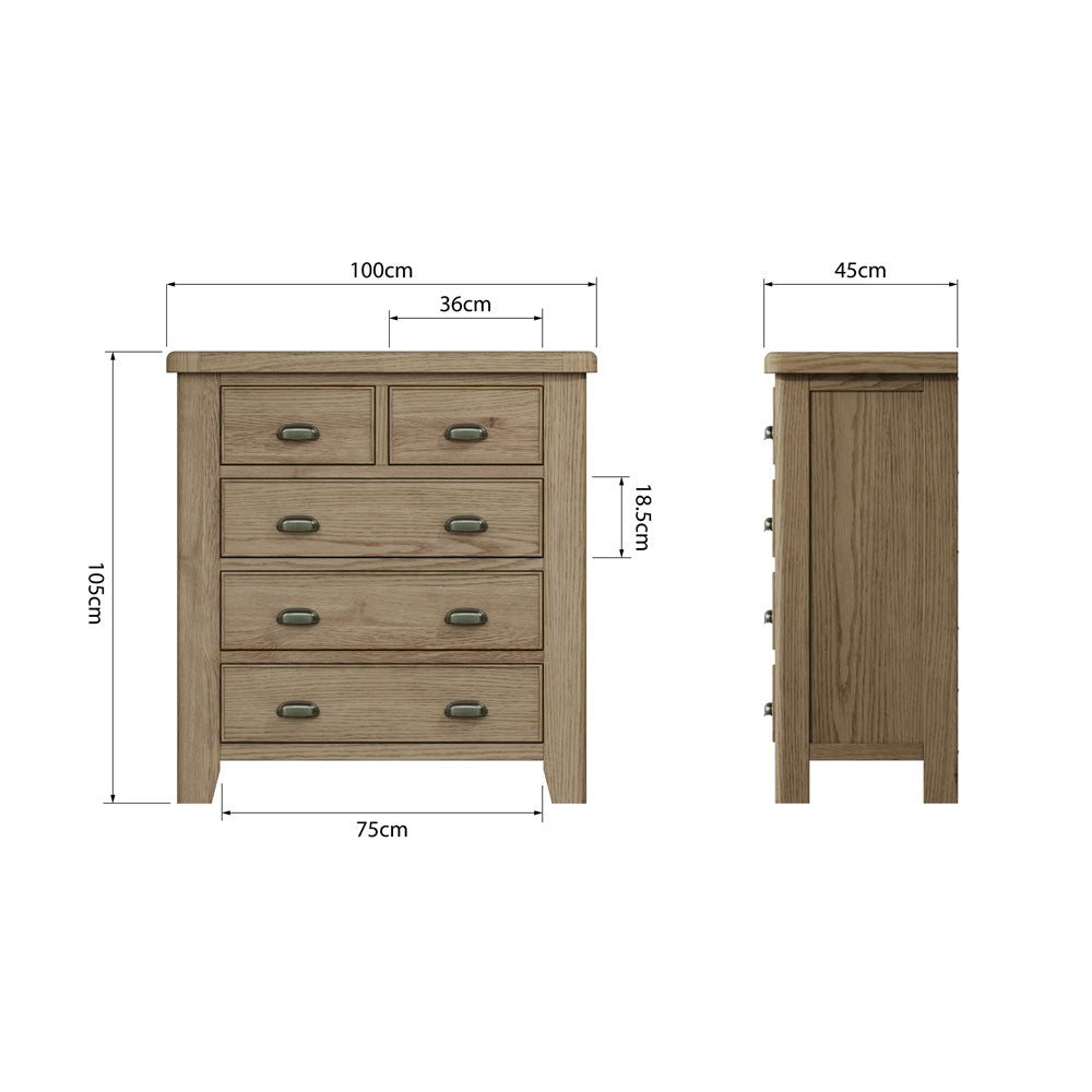 Caen 2 Over 3 Chest of Drawers