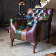 Orange Litton Leather Patchwork Armchair